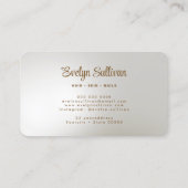 Carte De Visite Blanc Or Agate Faux Foil (Dos)