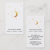 Carte De Visite *~* Blanc Or - Étoiles Lunaires Luna Mystique Lune (Devant / Derrière)