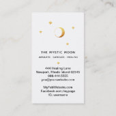 Carte De Visite *~* Blanc Or - Étoiles Lunaires Luna Mystique Lune (Dos)