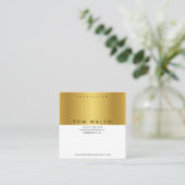 Carte de visite blanc or simple personnalisé (Debout devant)