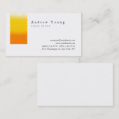 Carte de visite blanc orange élégant (Devant / Derrière)