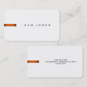 Carte de visite blanc orange moderne (Devant / Derrière)