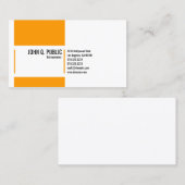 Carte De Visite Blanc orange simple (Devant / Derrière)