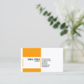 Carte De Visite Blanc orange simple (Debout devant)