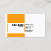 Carte De Visite Blanc orange simple (Devant)
