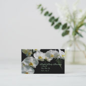 Carte de visite blanc orchidée (Debout devant)