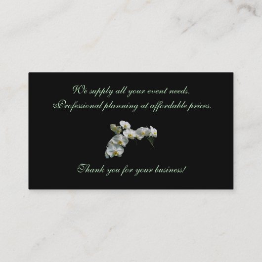 Carte de visite blanc orchidée (Dos)
