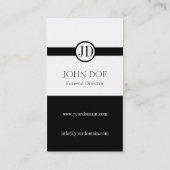 Carte De Visite Blanc pendant de directeur des pompes funèbres (Dos)