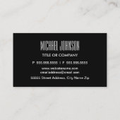 Carte De Visite Blanc personnalisé de noir de zigzag d'Ikat avec (Dos)