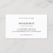 Carte De Visite Blanc Précédent Coloré Bokeh Event Planner (Dos)