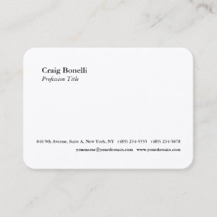 Carte De Visite Blanc Premium minimaliste soie moderne professionn