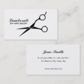 Carte De Visite Blanc professionnel de coiffeur de coiffeur de (Devant / Derrière)