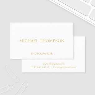Carte De Visite Blanc professionnel et or