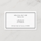 Carte De Visite Blanc professionnel minimaliste (Dos)