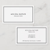 Carte De Visite Blanc professionnel minimaliste (Devant / Derrière)