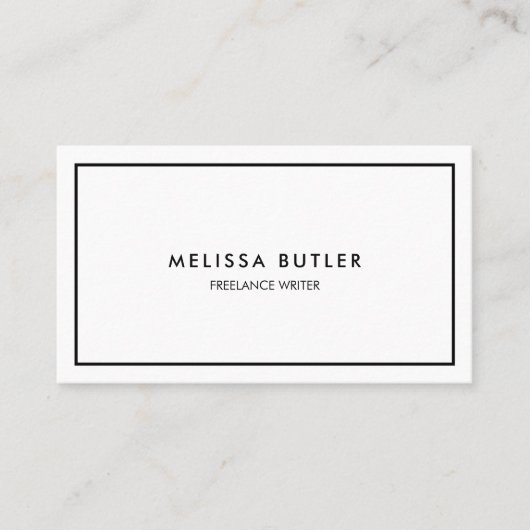 Carte De Visite Blanc professionnel minimaliste (Devant)