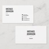 Carte de visite blanc professionnel moderne (Devant / Derrière)