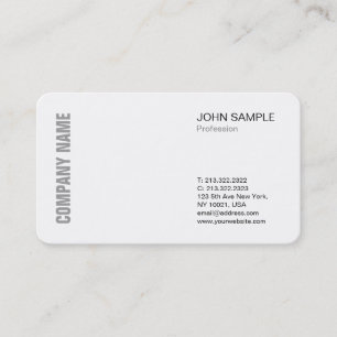 Carte De Visite Blanc professionnel moderne chic minimaliste de