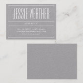 Carte De Visite Blanc professionnel moderne classique sur gris de  (Devant / Derrière)