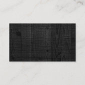 Carte De Visite Blanc professionnel moderne élégant en bois noir (Dos)