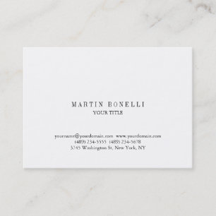 Carte de visite blanc professionnel Plain Chubby