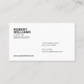 Carte De Visite Blanc professionnel simple (Dos)