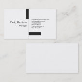 Carte de visite blanc rayé gris moderne (Devant / Derrière)