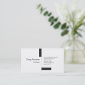 Carte de visite blanc rayé gris moderne (Debout devant)