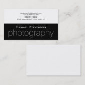 Carte de visite blanc rayé gris noir tendance (Devant / Derrière)