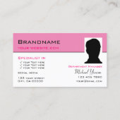Carte De Visite Blanc rose clair avec logo et photo professionnel (Dos)
