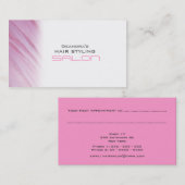 Carte de visite blanc rose de rendez-vous de salon (Devant / Derrière)