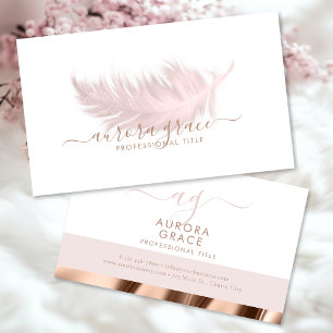 Carte De Visite Blanc rose Rose or