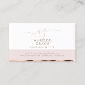 Carte De Visite Blanc rose Rose or (Dos)