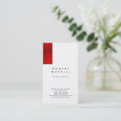 Carte de visite blanc rouge extraordinaire unique (Debout devant)