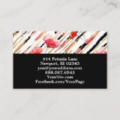 Carte De Visite Blanc rouge floral *~*Chic d'aluminium de parties (Dos)