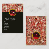 CARTE DE VISITE BLANC ROUGE FLORAUX NOIR ET ÉPAULES (Devant / Derrière)