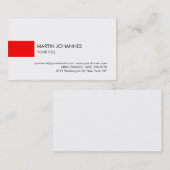 Carte de visite blanc rouge moderne (Devant / Derrière)
