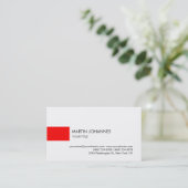 Carte de visite blanc rouge moderne (Debout devant)