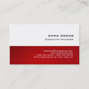 Carte De Visite Blanc Rouge Moderne Simple Professionnel