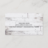 Carte De Visite Blanc Shabby Chic Bois Grange de Ferme Rustique (Dos)
