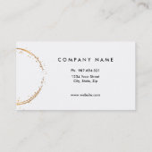 Carte De Visite Blanc simple abstrait d'or (Dos)