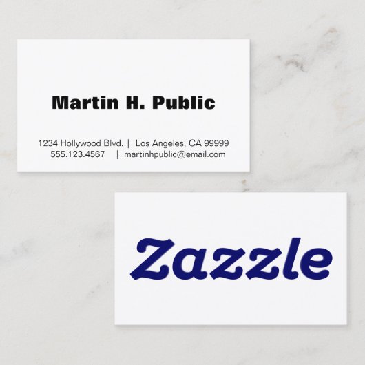 Carte de visite blanc simple avec logo (Devant / Derrière)