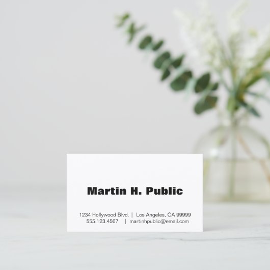 Carte de visite blanc simple avec logo (Debout devant)