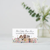 Carte De Visite Blanc Simple Chien race Chiot Grooming Petsitter (Debout devant)