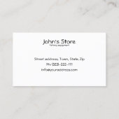 Carte de visite blanc simple d'équipement de pêche (Dos)