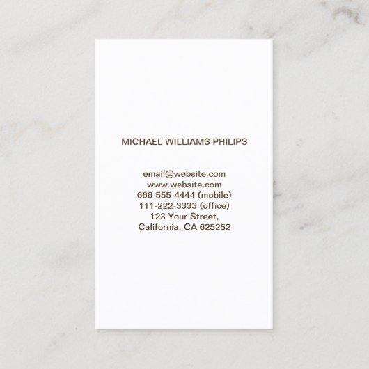 Carte De Visite Blanc Simple élégant Conception Graphique (Dos)