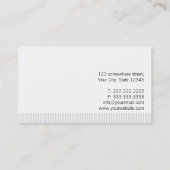 Carte de visite blanc simple élégant de professeur (Dos)