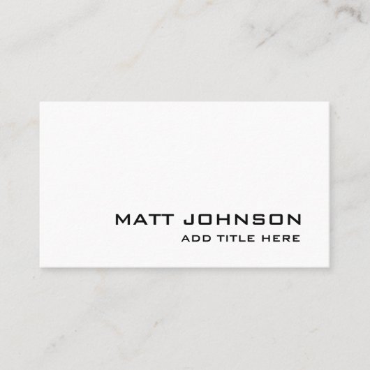 Carte de visite blanc simple élégant professionnel (Devant)