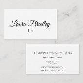 Carte De Visite Blanc simple et élégant (Devant / Derrière)