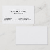 Carte De Visite blanc simple et uni (Devant / Derrière)
